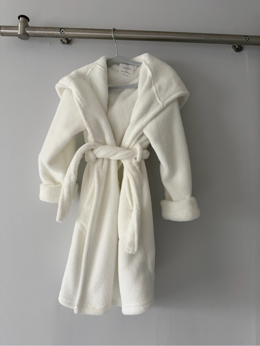 GAP White Plush Hooded Kids Robe